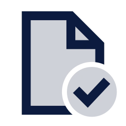 File check icon, Sharp Duotone style