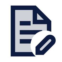 File text edit icon, Sharp Duotone style