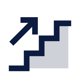 Growth steps icon, Sharp Duotone style