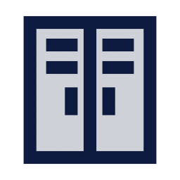 Gym locker icon, Sharp Duotone style