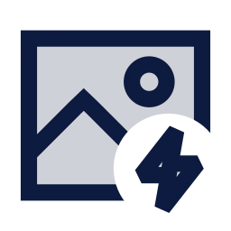 Image bolt icon, Sharp Duotone style