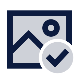 Image check icon, Sharp Duotone style