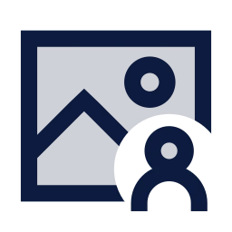 Image user icon, Sharp Duotone style