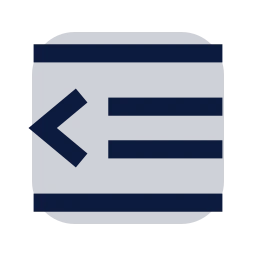 Indent decrease icon, Sharp Duotone style
