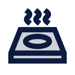 Induction cooktop icon, Sharp Duotone style