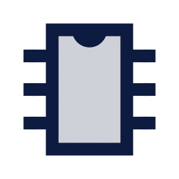 Integrated circuit icon, Sharp Duotone style