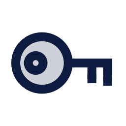 Key round icon, Sharp Duotone style