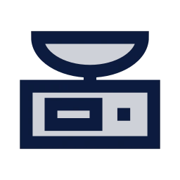 Kitchen scale icon, Sharp Duotone style