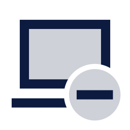 Laptop minus icon, Sharp Duotone style