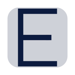 Letter e icon, Sharp Duotone style