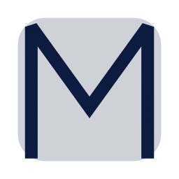 Letter m icon, Sharp Duotone style