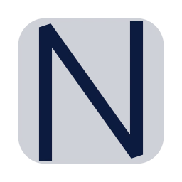 Letter n icon, Sharp Duotone style
