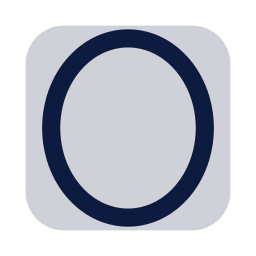 Letter o icon, Sharp Duotone style