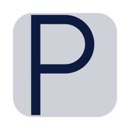 Letter p icon, Sharp Duotone style