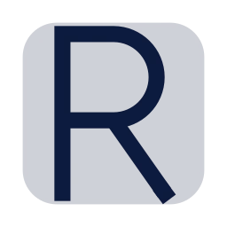 Letter r icon, Sharp Duotone style