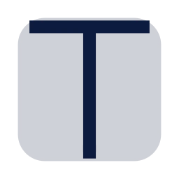Letter t icon, Sharp Duotone style