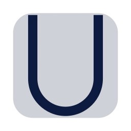Letter u icon, Sharp Duotone style