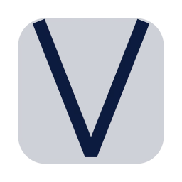 Letter v icon, Sharp Duotone style