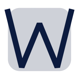 Letter w icon, Sharp Duotone style