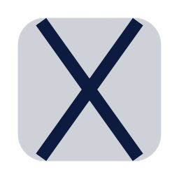 Letter x icon, Sharp Duotone style