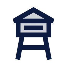 Lifeguard tower icon, Sharp Duotone style