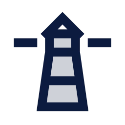 Lighthouse icon, Sharp Duotone style