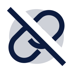 Link off icon, Sharp Duotone style