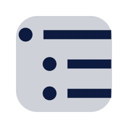 List nested icon, Sharp Duotone style