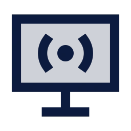 Live stream icon, Sharp Duotone style