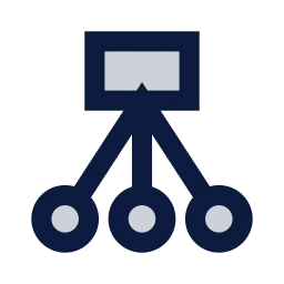 Load balancer icon, Sharp Duotone style