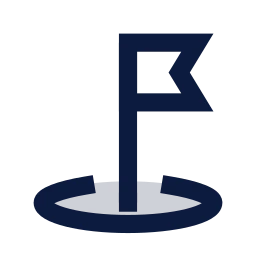 Location flag icon, Sharp Duotone style