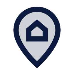 Location home icon, Sharp Duotone style