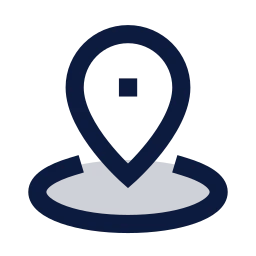 Location radius icon, Sharp Duotone style