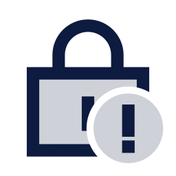 Lock alert icon, Sharp Duotone style