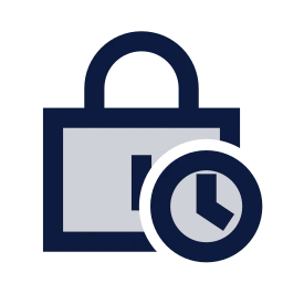 Lock clock icon, Sharp Duotone style