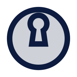Lock keyhole circle icon, Sharp Duotone style
