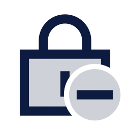 Lock minus icon, Sharp Duotone style