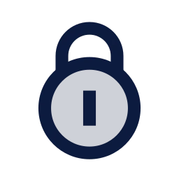 Lock round icon, Sharp Duotone style