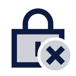 Lock x icon, Sharp Duotone style