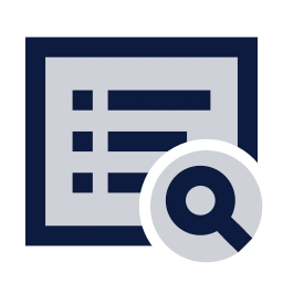 Logs search icon, Sharp Duotone style