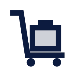 Luggage cart icon, Sharp Duotone style
