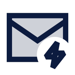Mail bolt icon, Sharp Duotone style