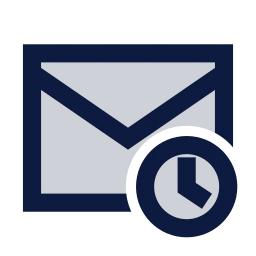 Mail clock icon, Sharp Duotone style