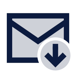 Mail down icon, Sharp Duotone style