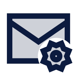 Mail settings icon, Sharp Duotone style