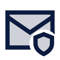 Mail shield icon, Sharp Duotone style