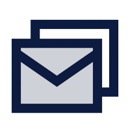Mail stack icon, Sharp Duotone style