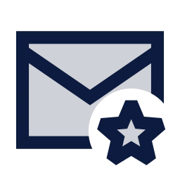 Mail star icon, Sharp Duotone style