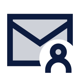 Mail user icon, Sharp Duotone style