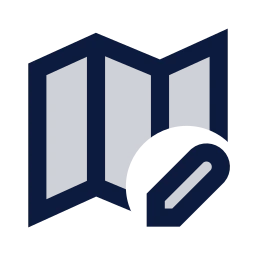 Map edit icon, Sharp Duotone style